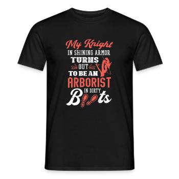 Bûcheron tronçonneuse arboriste - T-shirt homme - noir - Devant - AI Model Male 178 light (178cm)