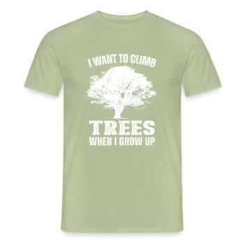 Bûcheron tronçonneuse arboriste - T-shirt homme - vert sauge - Devant - AI Model Male 178 light (178cm)
