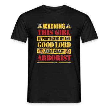 Bûcheron tronçonneuse arboriste - T-shirt homme - noir - Devant - AI Model Male 178 light (178cm)
