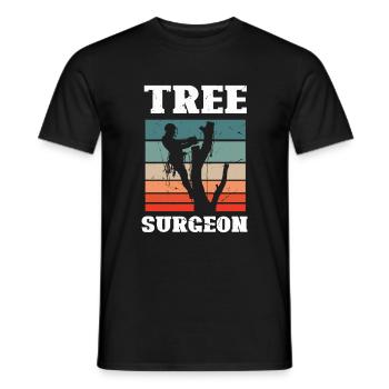Bûcheron tronçonneuse arboriste - T-shirt homme - noir - Devant - AI Model Male 178 light (178cm)