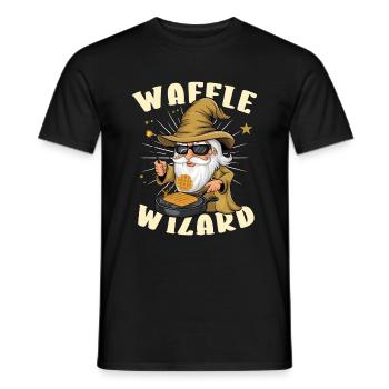 Waffle Wizard Waffle Waffles Baking Baker Pastry - Men's T-Shirt - black - Front - AI Model Male 178 light (178cm)