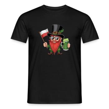 Pole Polish Flag Poland St Patricks Day - Men's T-Shirt - black - Front - AI Model Male 178 light (178cm)