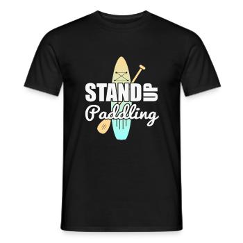 SUP Stand Up Paddling - Männer T-Shirt - Schwarz - Vorne - AI Model Male 178 light (178cm)