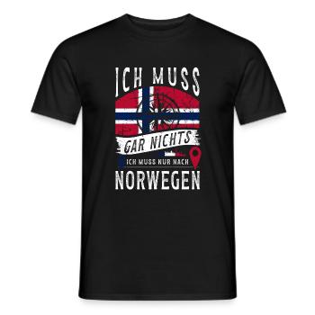 Norwegen Urlaub Skandinavien Reise Auswandern - Männer T-Shirt - Schwarz - Vorne - AI Model Male 178 light (178cm)