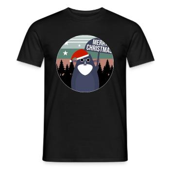 Katze Weihnachten Geschenkidee - Männer T-Shirt - Schwarz - Vorne - AI Model Male 178 light (178cm)