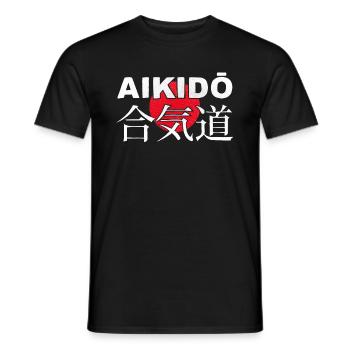 Aikido Kampfkunst Japanische Kanji Schrift - Männer T-Shirt - Schwarz - Vorne - AI Model Male 178 light (178cm)