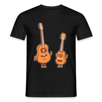 Ukulélé fête des pères Cadeau de la fête des pères - T-shirt homme - noir - Devant - AI Model Male 178 light (178cm)