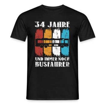 Busfahrer Busfahren Beruf 34 Geburtstag Spruch - Männer T-Shirt - Schwarz - Vorne - AI Model Male 178 light (178cm)
