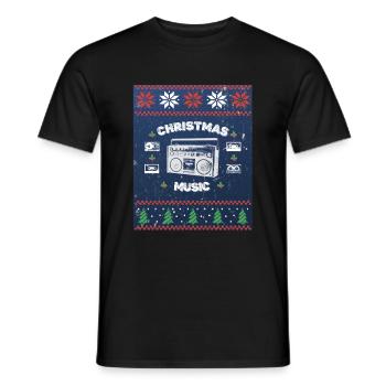 Christmas Music. Weihnachtsmusik auf Mixtapes. - Männer T-Shirt - Schwarz - Vorne - AI Model Male 178 light (178cm)