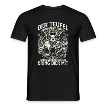 DER TEUFEL HAT MIR ZUGEFLÜSTERT... - Männer T-Shirt - Schwarz - Vorne - AI Model Male 178 light (178cm)