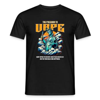 DIE FREIHEIT ZU DAMPFEN - VAPING IS NOT A CRIME - Männer T-Shirt - Schwarz - Vorne - AI Model Male 178 light (178cm)