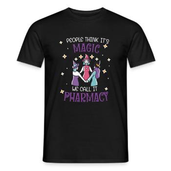 Pharmacie | Magie de la pharmacie - T-shirt homme - noir - Devant - AI Model Male 178 light (178cm)