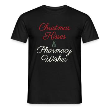 Pharmacie Noël Vœux de Noël - T-shirt homme - noir - Devant - AI Model Male 178 light (178cm)