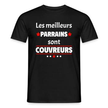 Les meilleurs parrains sont couvreurs, cadeau noël - T-shirt homme - noir - Devant - AI Model Male 178 light (178cm)