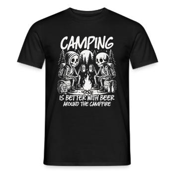 Camping is better with beer around the campfire - Männer T-Shirt - Schwarz - Vorne - AI Model Male 178 light (178cm)