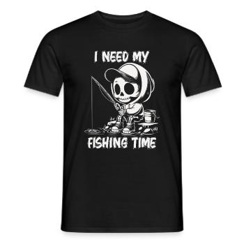 I need my fishing time - Männer T-Shirt - Schwarz - Vorne - AI Model Male 178 light (178cm)