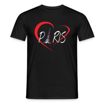 I Love Paris - Männer T-Shirt - Schwarz - Vorne - AI Model Male 178 light (178cm)