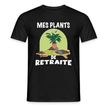 Retraite Au jardin Plan de Retraite Citation - T-shirt homme - noir - Devant - AI Model Male 178 light (178cm)