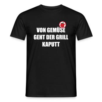 Grill Gemüse Fleisch Paprika lustig Garten Grillen - Männer T-Shirt - Schwarz - Vorne - AI Model Male 178 light (178cm)