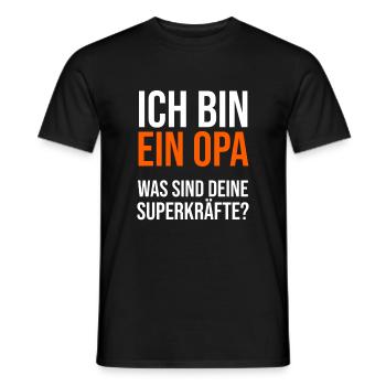 Ich bin ein Opa. Was sind deine Superkräfte? - Männer T-Shirt - Schwarz - Vorne - AI Model Male 178 light (178cm)