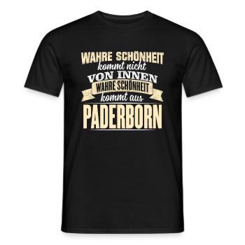 PADERBORN - Schönheit - Männer T-Shirt - Schwarz - Vorne - AI Model Male 178 light (178cm)