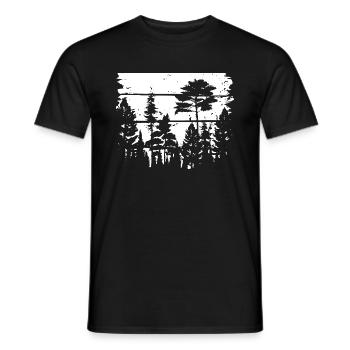 Nature Lovers - Pine Forest - Forest - Sustainable - Men's T-Shirt - black - Front - AI Model Male 178 light (178cm)
