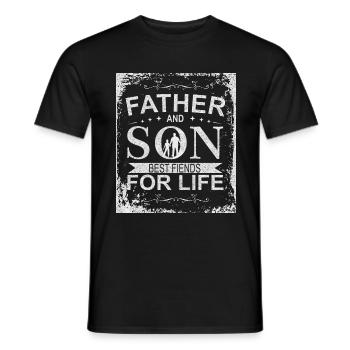 Father and Son best Friends Vater und Sohn - Men's T-Shirt - black - Front - AI Model Male 178 light (178cm)