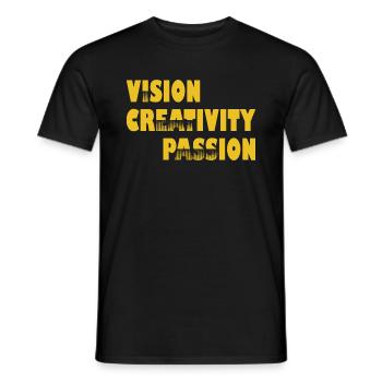 Vision Creativity Passion Adult Joke - Men's T-Shirt - black - Front - AI Model Male 178 light (178cm)