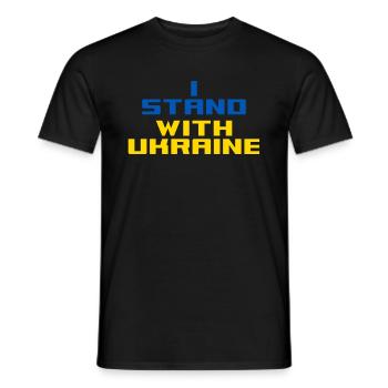 Je soutiens l’Ukraine - T-shirt homme - noir - Devant - AI Model Male 178 light (178cm)