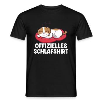Offizielles Schlafshirt Schlafender Hund - Männer T-Shirt - Schwarz - Vorne - AI Model Male 178 light (178cm)