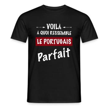 Portugais parfait - T-shirt homme - noir - Devant - AI Model Male 178 light (178cm)