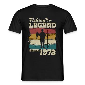 1972 Jahrgang geboren Angler Geburtstag - Männer T-Shirt - Schwarz - Vorne - AI Model Male 178 light (178cm)