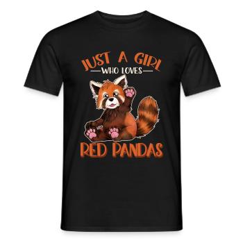 Just a Girl who loves Red Pandas niedlicher Panda - Männer T-Shirt - Schwarz - Vorne - AI Model Male 178 light (178cm)
