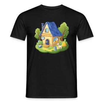 Märchen Haus des Milchmanns blau - Männer T-Shirt - Schwarz - Vorne - AI Model Male 178 light (178cm)