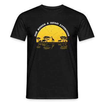 Conception de voyage en famille africaine pour l’Afrique - T-shirt homme - noir - Devant - AI Model Male 178 light (178cm)
