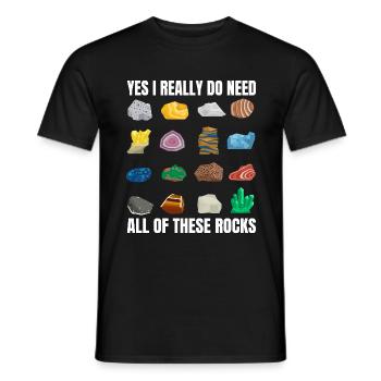 , j’ai vraiment besoin de toutes ces roches Collector - T-shirt homme - noir - Devant - AI Model Male 178 light (178cm)