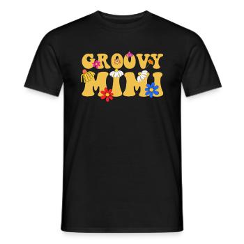 Groovy Mimi Retro Family Baby Shower Mother's Day - Men's T-Shirt - black - Front - AI Model Male 178 light (178cm)