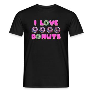 Ich liebe Donuts - Männer T-Shirt - Schwarz - Vorne - AI Model Male 178 light (178cm)