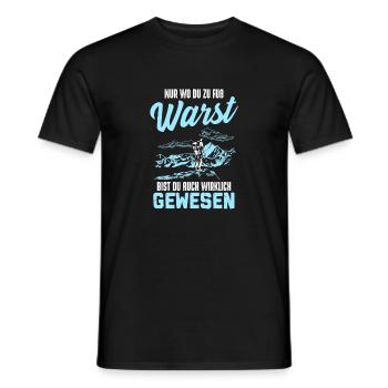 Wo du zu Fuß warst Bergsteiger Wandern Geschenk - Männer T-Shirt - Schwarz - Vorne - AI Model Male 178 light (178cm)