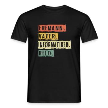 Ehemann Vater Informatiker Held Vatertag Geschenk - Männer T-Shirt - Schwarz - Vorne - AI Model Male 178 light (178cm)