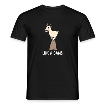 Like a Gams Funny Mountains Gift - Men's T-Shirt - black - Front - AI Model Male 178 light (178cm)