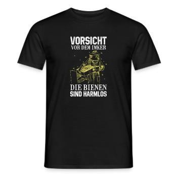 Vorsicht vor dem Imker Bienen Geschenk - Männer T-Shirt - Schwarz - Vorne - AI Model Male 178 light (178cm)