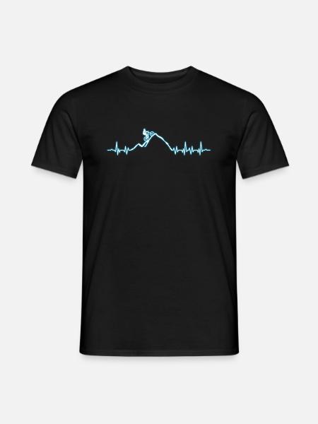 Coeur VTT VTT vélo cadeau - T-shirt homme - noir