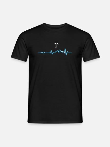 Herzschlag Paragliding Gleitschirmfliegen Geschenk - Männer T-Shirt - Schwarz
