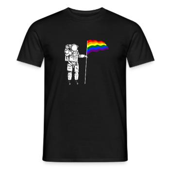 Cadeau de drapeau LGBT fierté astronaute - T-shirt homme - noir - Devant - AI Model Male 178 light (178cm)