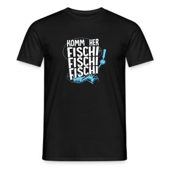 Komm her Fischi Fischi Fischi Angler Geschenk - Männer T-Shirt - Schwarz - Vorne - AI Model Male 178 light (178cm)