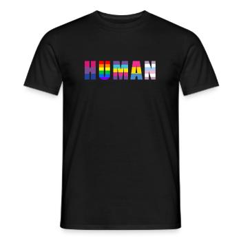 Human Humanity LGBT Flag Gift - Men's T-Shirt - black - Front - AI Model Male 178 light (178cm)
