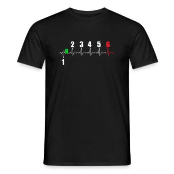 Cadeau de motard moto battement de coeur - T-shirt homme - noir - Devant - AI Model Male 178 light (178cm)