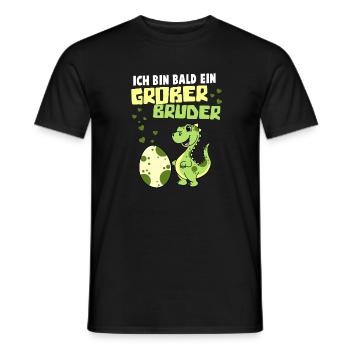 Ich bin bald ein großer Bruder Dino Geschenk - Männer T-Shirt - Schwarz - Vorne - AI Model Male 178 light (178cm)
