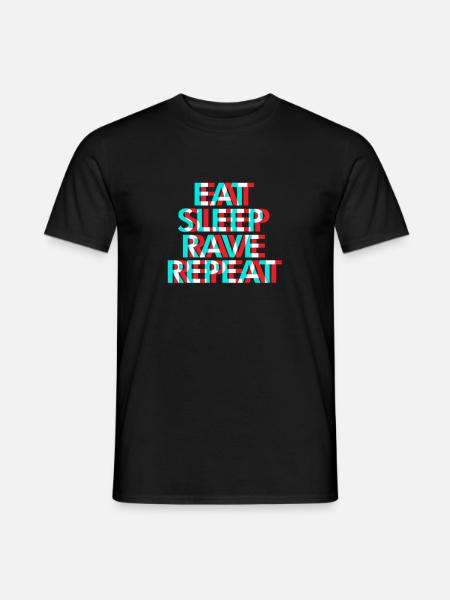Eat Sleep Rave Repeat Music Cadeau - T-shirt homme - noir